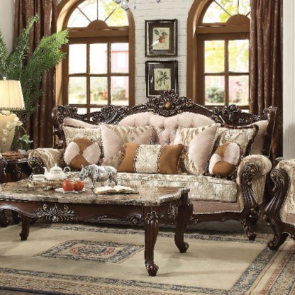 ACME Shalisa Fabric & Walnut Sofa with 7 Pillows(Same LV01585) Model 51050