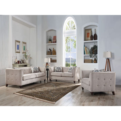 ACME Cyndi Tan Velvet Sofa with 2 Pillows Model 52055