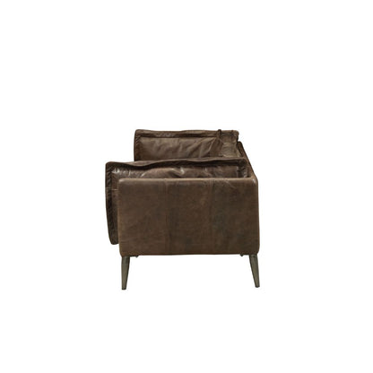 ACME Porchester Distress Chocolate Top Grain Leather Sofa Model 52480