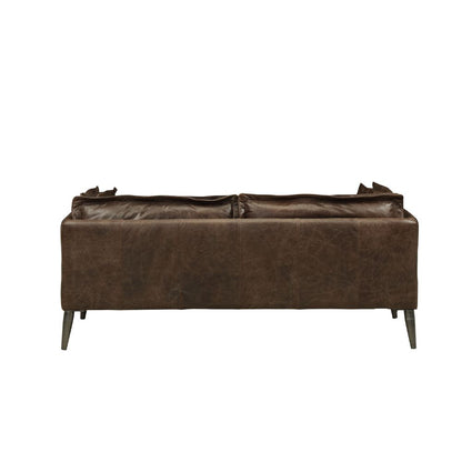 ACME Porchester Distress Chocolate Top Grain Leather Loveseat Model 52481