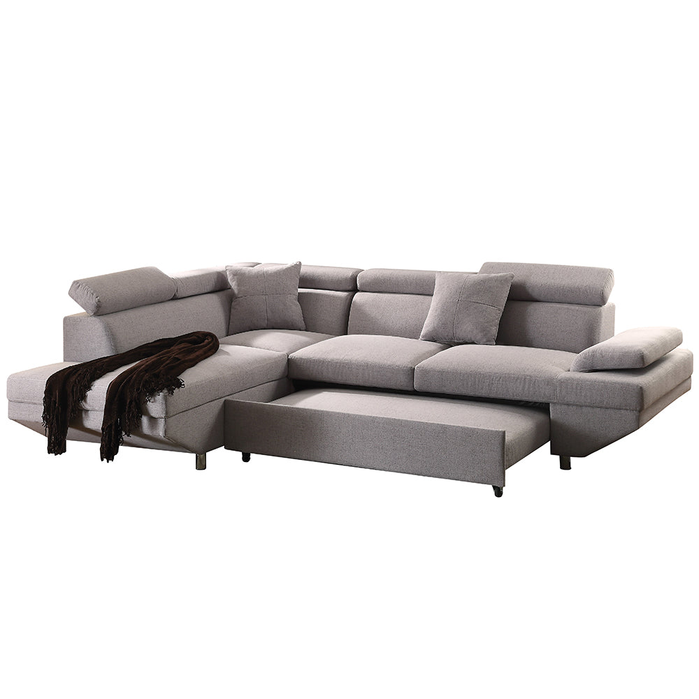 ACME Jemima Gray Fabric Sectiona Sofa Model 52990