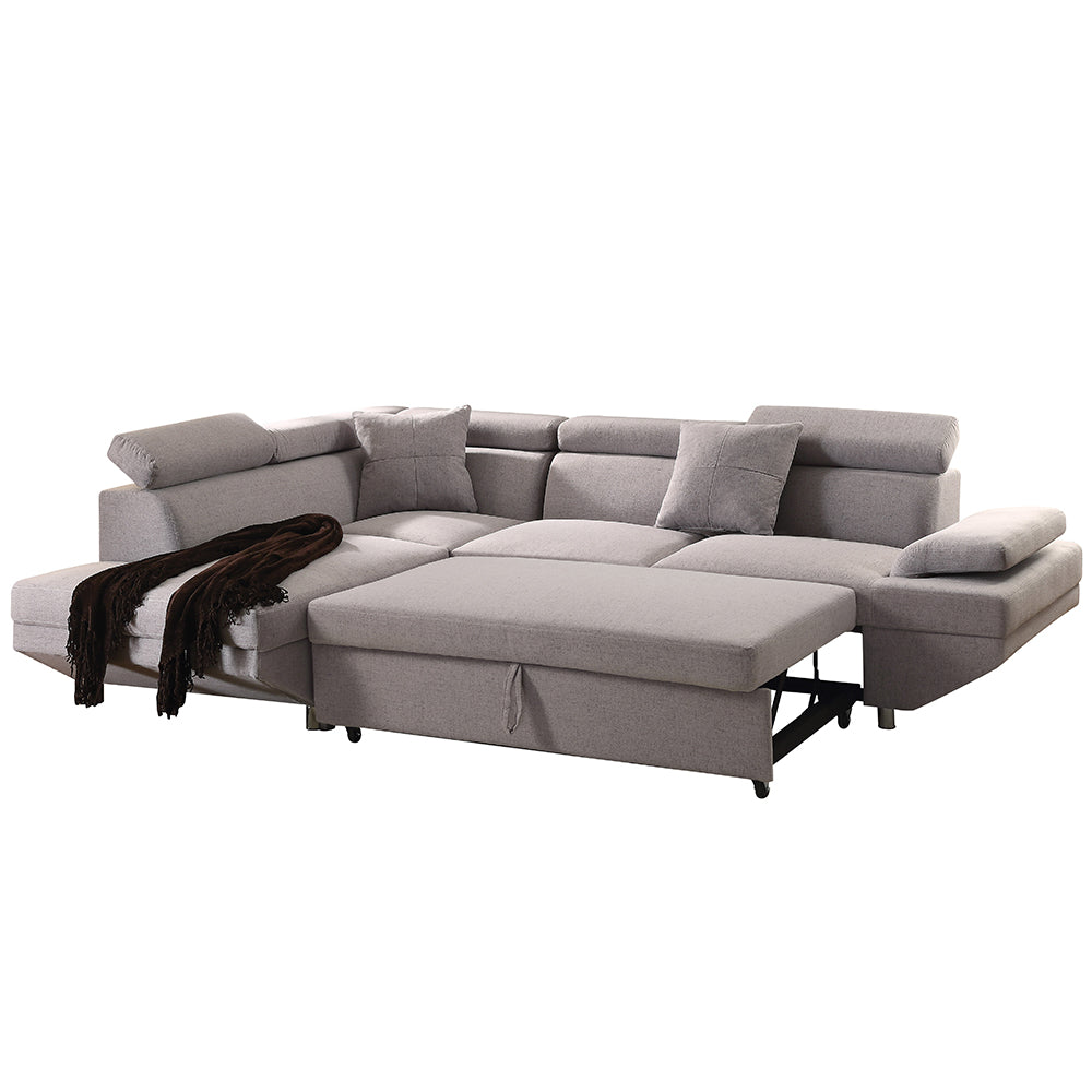 ACME Jemima Gray Fabric Sectiona Sofa Model 52990