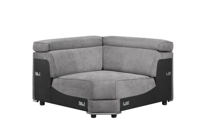 ACME Alwin Dark Gray Fabric Modular Wedge Model 53721