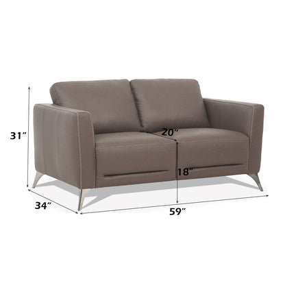 ACME Malaga Taupe Top Grain Leather Loveseat Model 55001