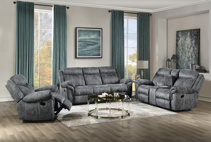ACME Zubaida Two Tone Gray Velvet Motion Glider Recliner Model 55027