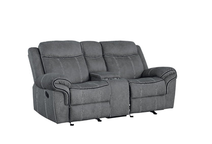 ACME Zubaida Two Tone Gray Velvet Motion Loveseat & Console with USB Port Model 55026