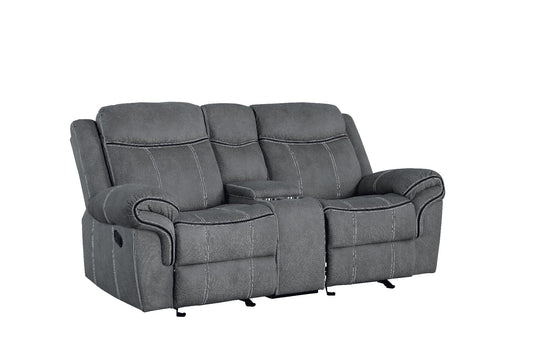 ACME Zubaida Two Tone Gray Velvet Motion Loveseat & Console with USB Port Model 55026