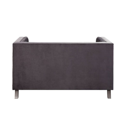 ACME Hegio Gray Velvet Loveseat with 2 Pillows Model 55266