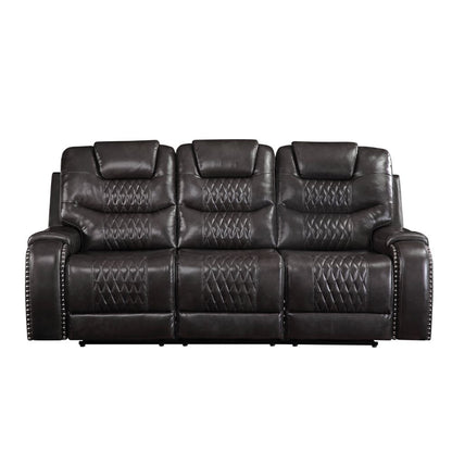 ACME Braylon Magnetite Synthetic Leather Motion Sofa Model 55410