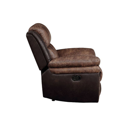 ACME Jaylen Toffee & Espresso Polished Microfiber Motion Sofa Model 55425
