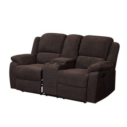 ACME Madden Brown Chenille Motion Loveseat with Console Model 55446