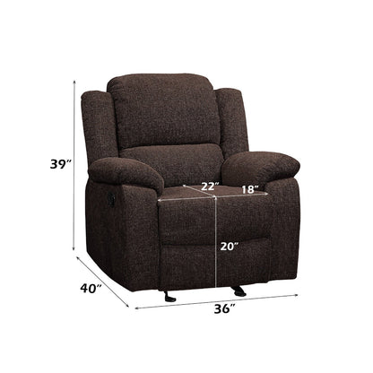 ACME Madden Brown Chenille Motion Glider Recliner Model 55447