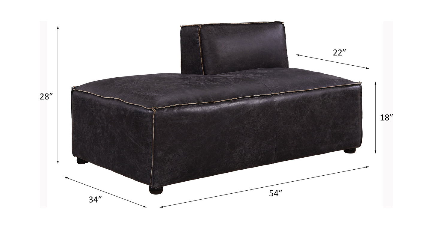 ACME Birdie Antique Slate Top Grain Leather Modular Chaise Model 56588
