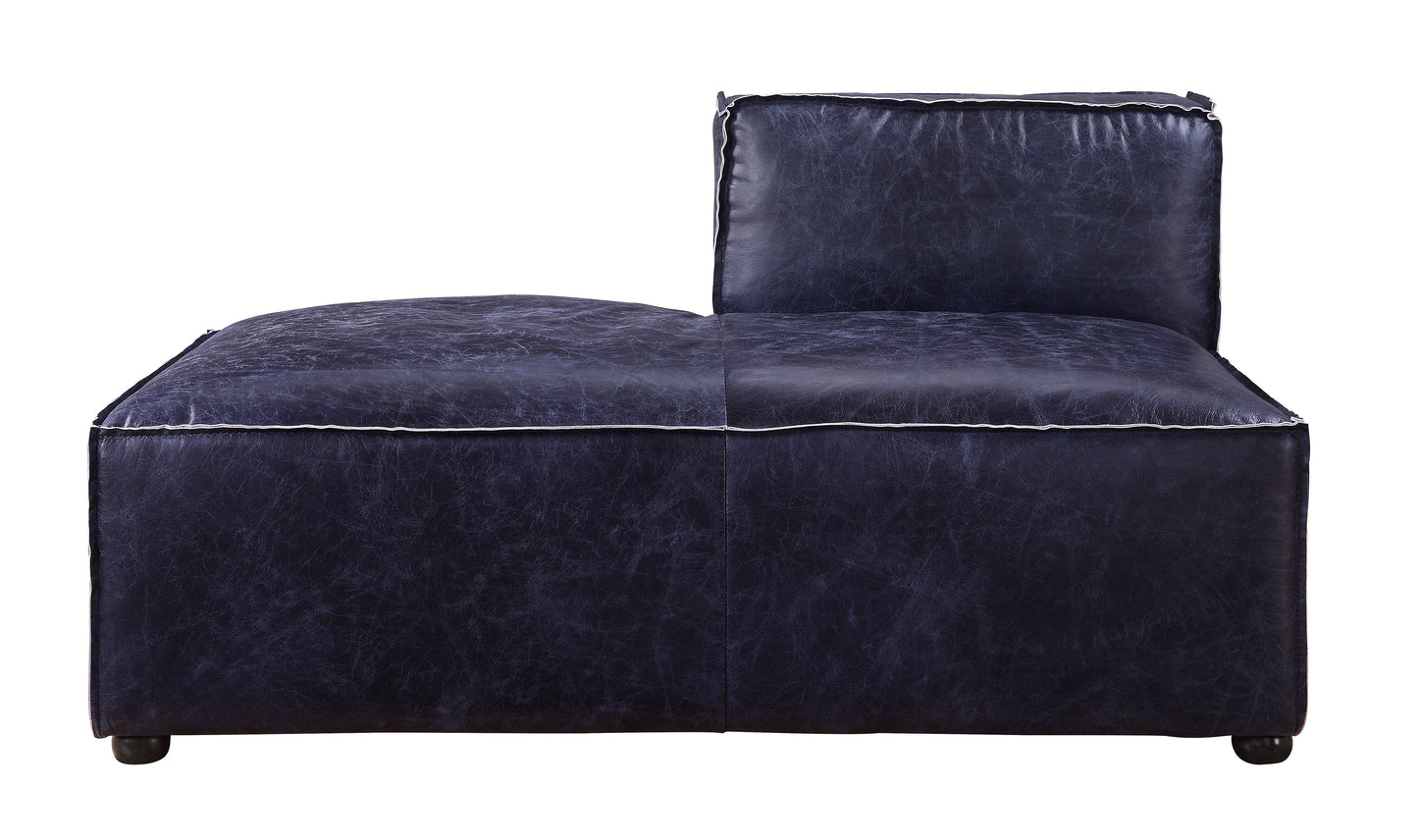 ACME Birdie Vintage Blue Top Grain Leather Modular Chaise Model 56598