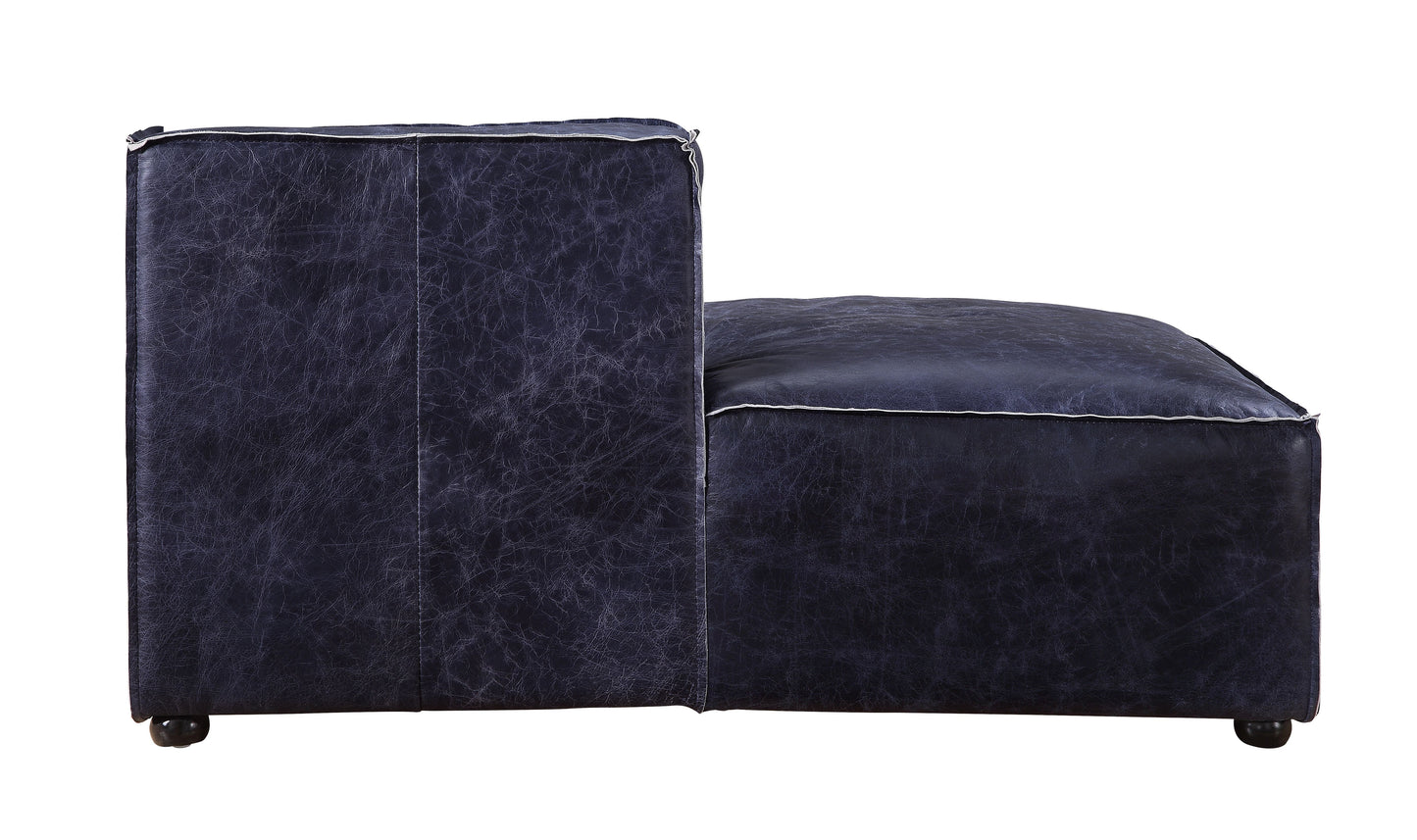 ACME Birdie Vintage Blue Top Grain Leather Modular Chaise Model 56598