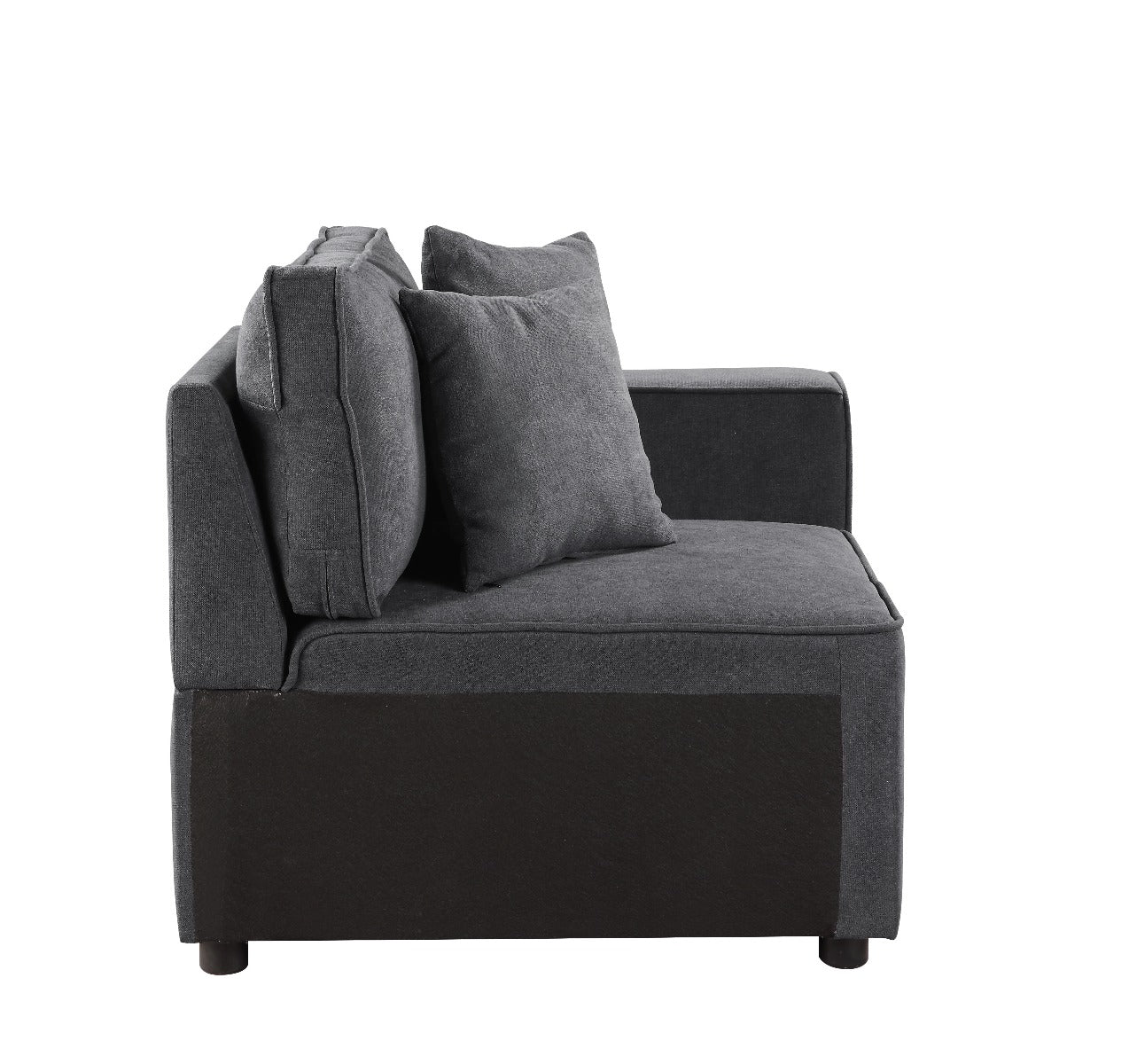 ACME Silvester Gray Fabric Modular Right Facing Chair with 2 Pillows Model 56872
