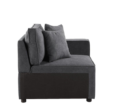 ACME Silvester Gray Fabric Modular Right Facing Chair with 2 Pillows Model 56872