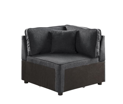 ACME Silvester Gray Fabric Modular Wedge with Pillow Model 56874