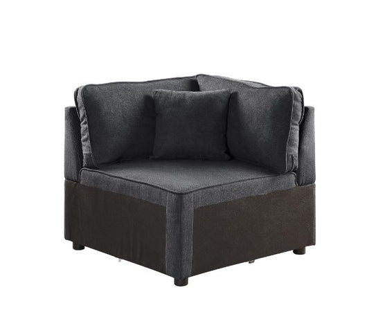ACME Silvester Gray Fabric Modular Wedge with Pillow Model 56874