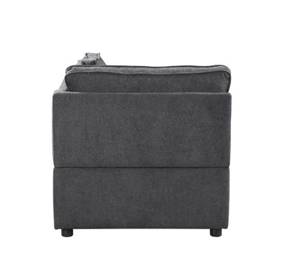 ACME Silvester Gray Fabric Modular Wedge with Pillow Model 56874