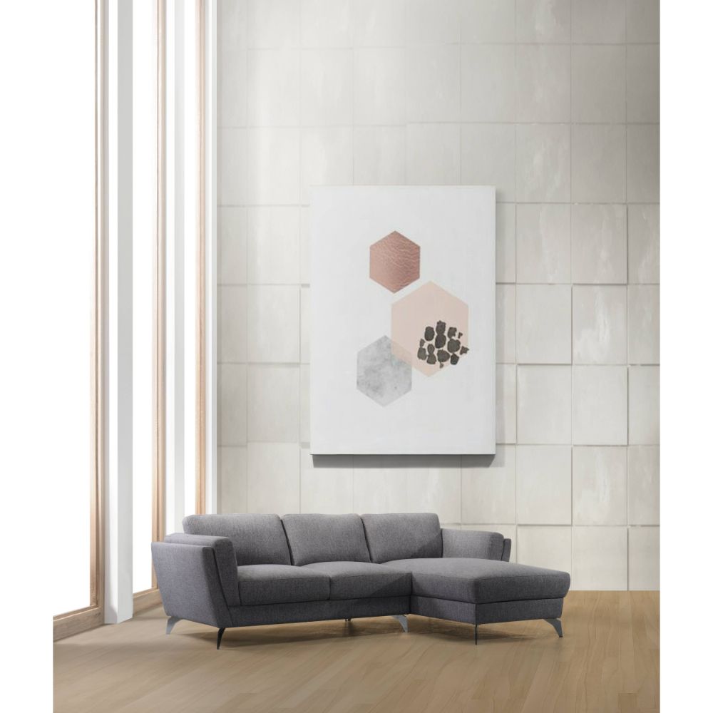 ACME Beckett Gray Fabric Sectional Sofa Model 57155