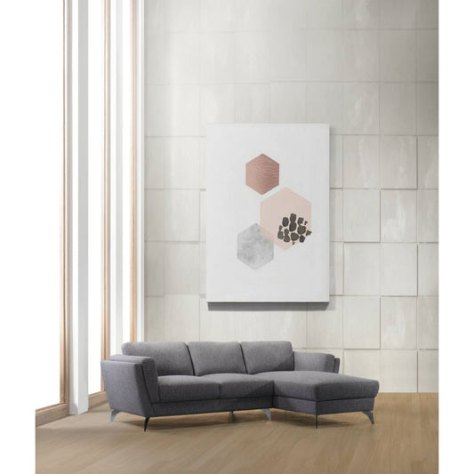 ACME Beckett Gray Fabric Sectional Sofa Model 57155