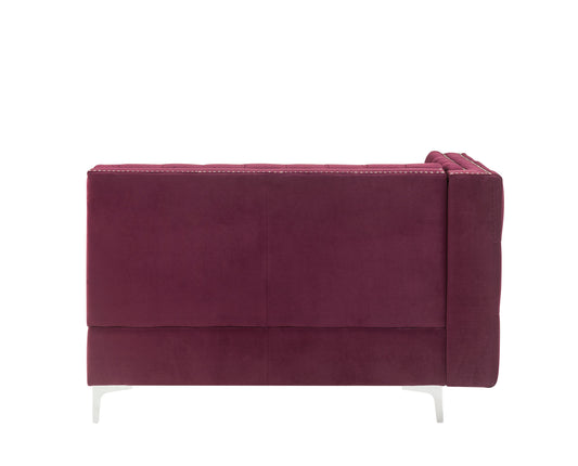 ACME Jaszira Burgundy Velvet Modular Armless Loveseat with 2 Pillows Model 57331