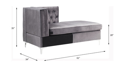 ACME Jaszira Gray Velvet Modular Chaise Model 57373
