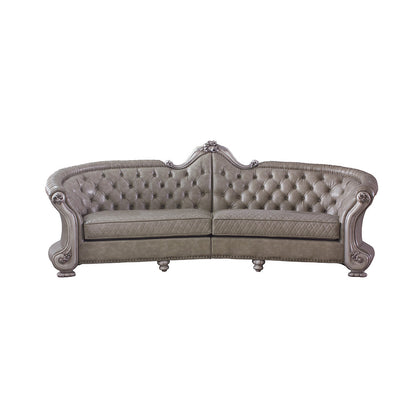 ACME Dresden Synthetic Leather & Vintage Bone White Sofa Model 58170