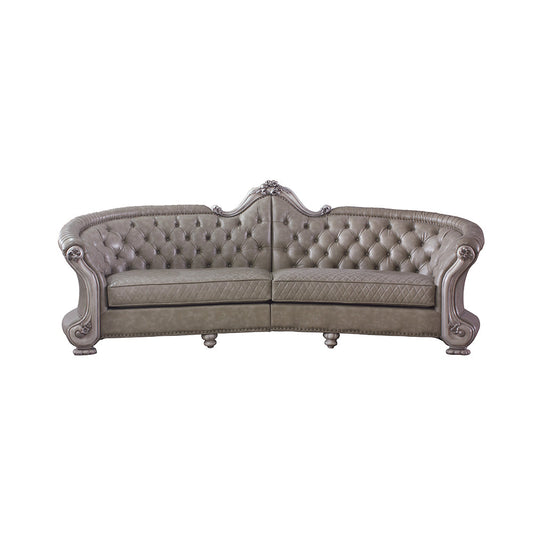 ACME Dresden Synthetic Leather & Vintage Bone White Sofa Model 58170