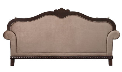 ACME Chateau De Ville Fabric & Espresso Sofa with 5 Pillows(Same LV01588) Model 58265