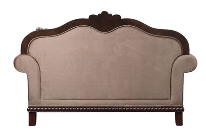 ACME Chateau De Ville Fabric & Espresso Loveseat with 3 Pillows(Same LV01589) Model 58266