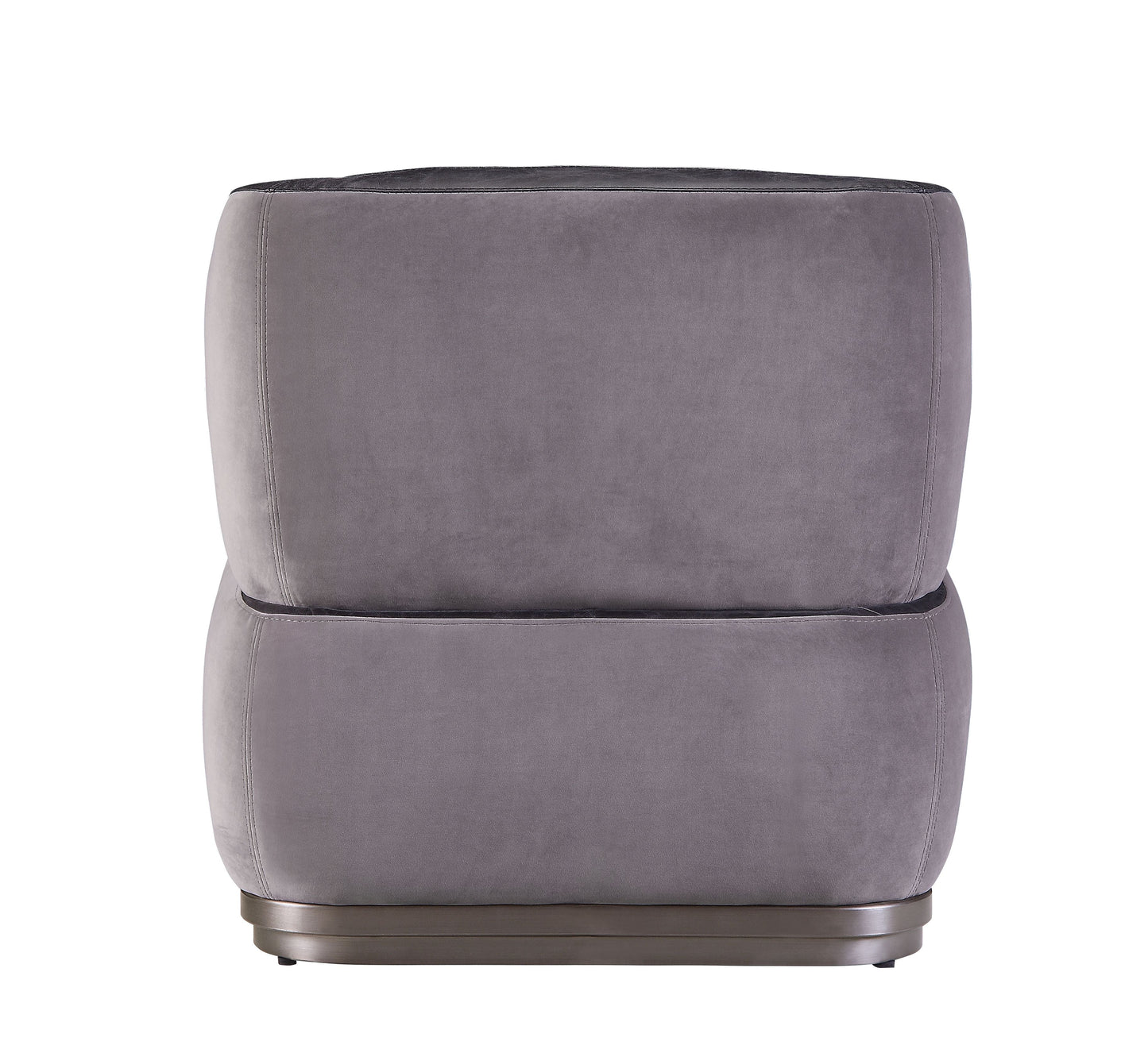 ACME Decapree Antique Slate Top Grain Leather & Gray Velvet Accent Chair Model 59270
