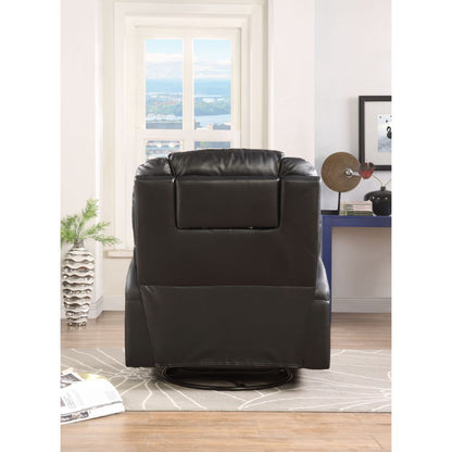 ACME Waterlily Black Synthetic Leather Motion Rocker Recliner with Swivel Model 59277