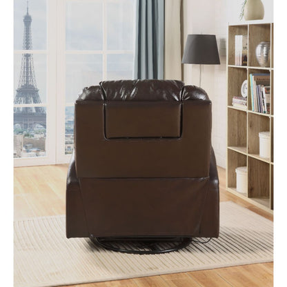 ACME Waterlily Brown Synthetic Leather Motion Rocker Recliner with Swivel Model 59278
