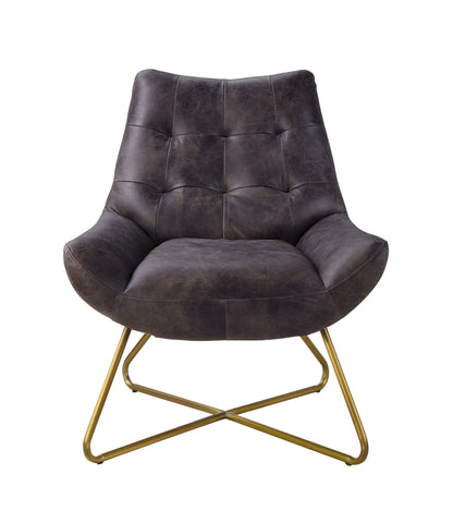 ACME Dhalsim Antique Ebony Top Grain Leather Accent Chair Model 59666