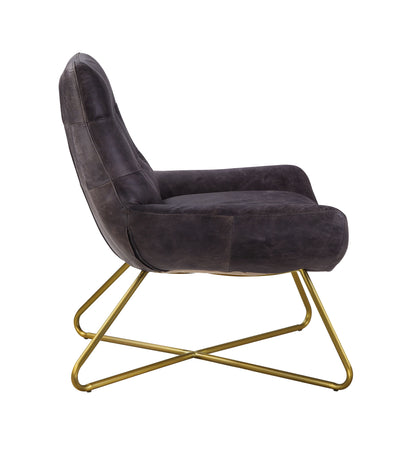 ACME Dhalsim Antique Ebony Top Grain Leather Accent Chair Model 59666