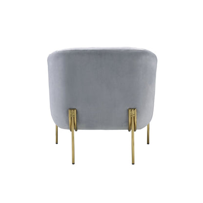 ACME Carlson Gray Velvet & Gold Accent Chair Model 59790