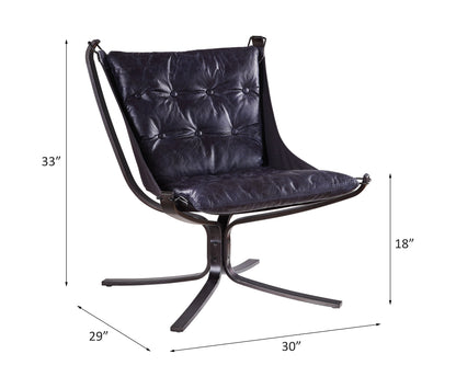 ACME Carney Vintage Blue Top Grain Leather Accent Chair Model 59832