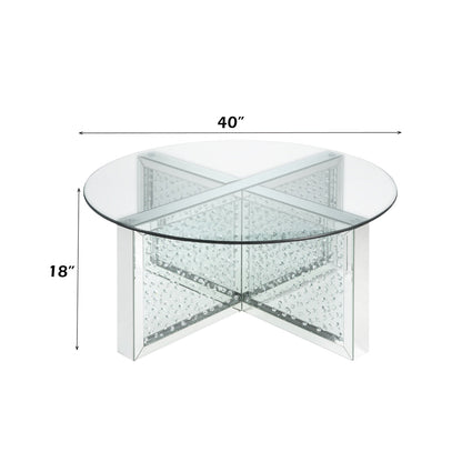 ACME Nysa Mirrored & Faux Crystals Coffee Table Model 80215