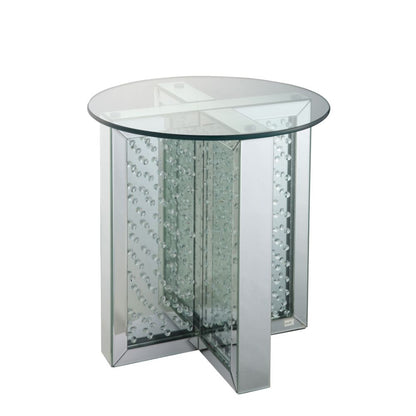 ACME Nysa Mirrored & Faux Crystals End Table Model 80217