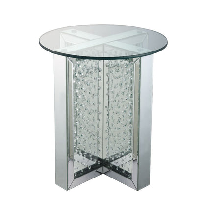 ACME Nysa Mirrored & Faux Crystals End Table Model 80217