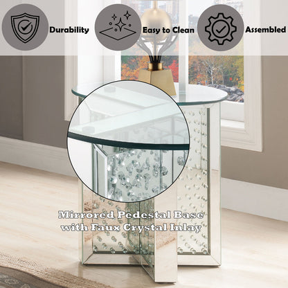 ACME Nysa Mirrored & Faux Crystals End Table Model 80217
