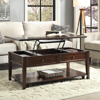 ACME Malachi Walnut Coffee Table with Lift Top Model 80254