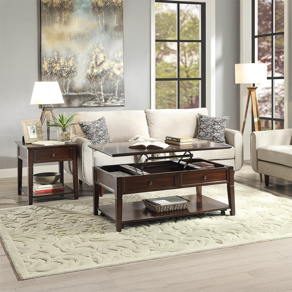 ACME Malachi Walnut Coffee Table with Lift Top Model 80254