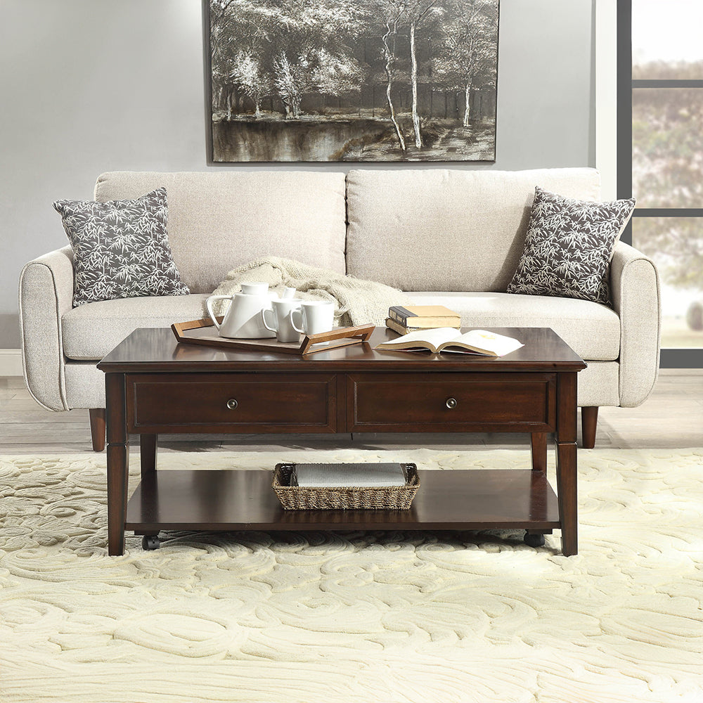 ACME Malachi Walnut Coffee Table with Lift Top Model 80254