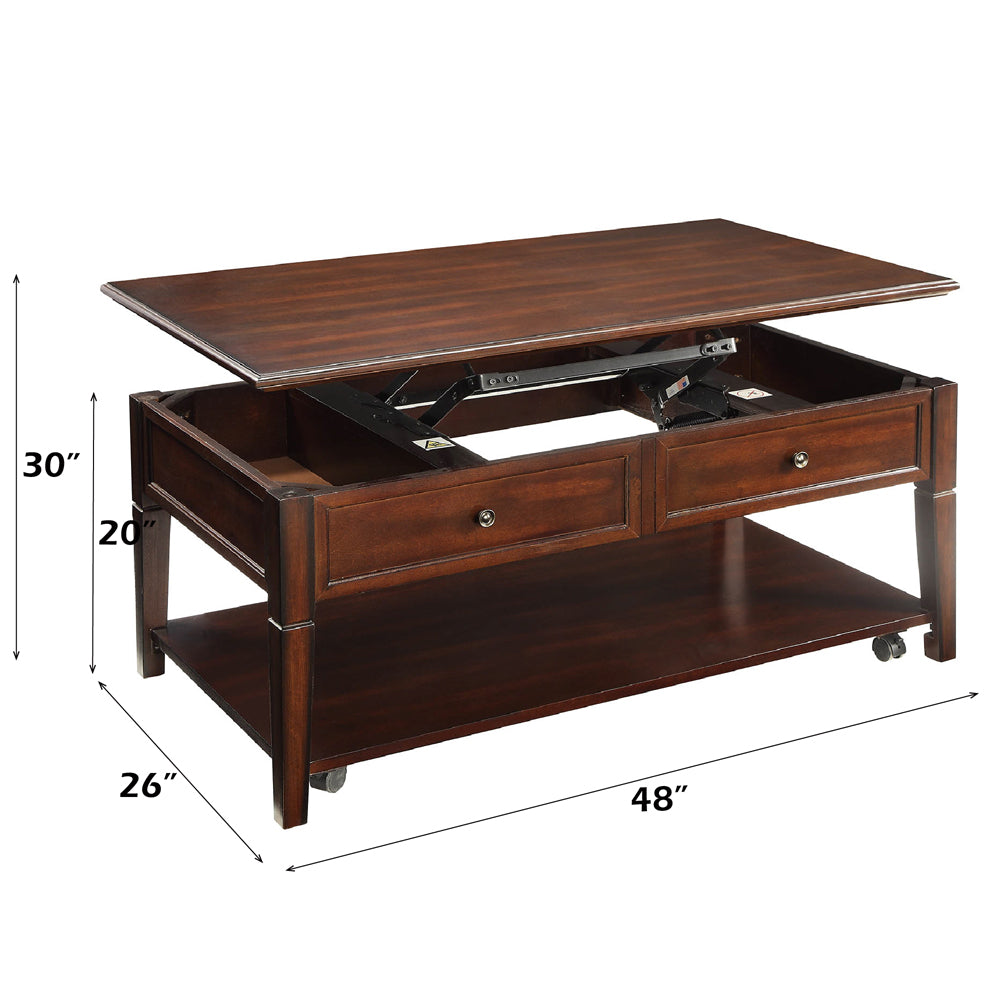 ACME Malachi Walnut Coffee Table with Lift Top Model 80254