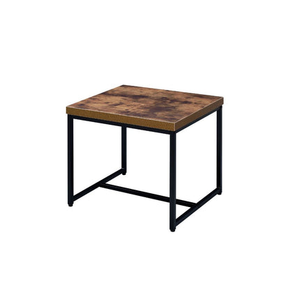 ACME Bob Weathered Oak & Black End Table Model 80617