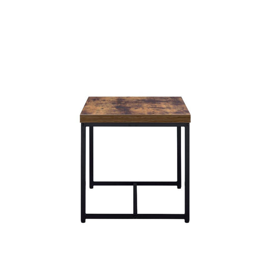 ACME Bob Weathered Oak & Black End Table Model 80617