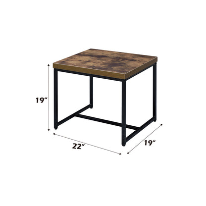 ACME Bob Weathered Oak & Black End Table Model 80617